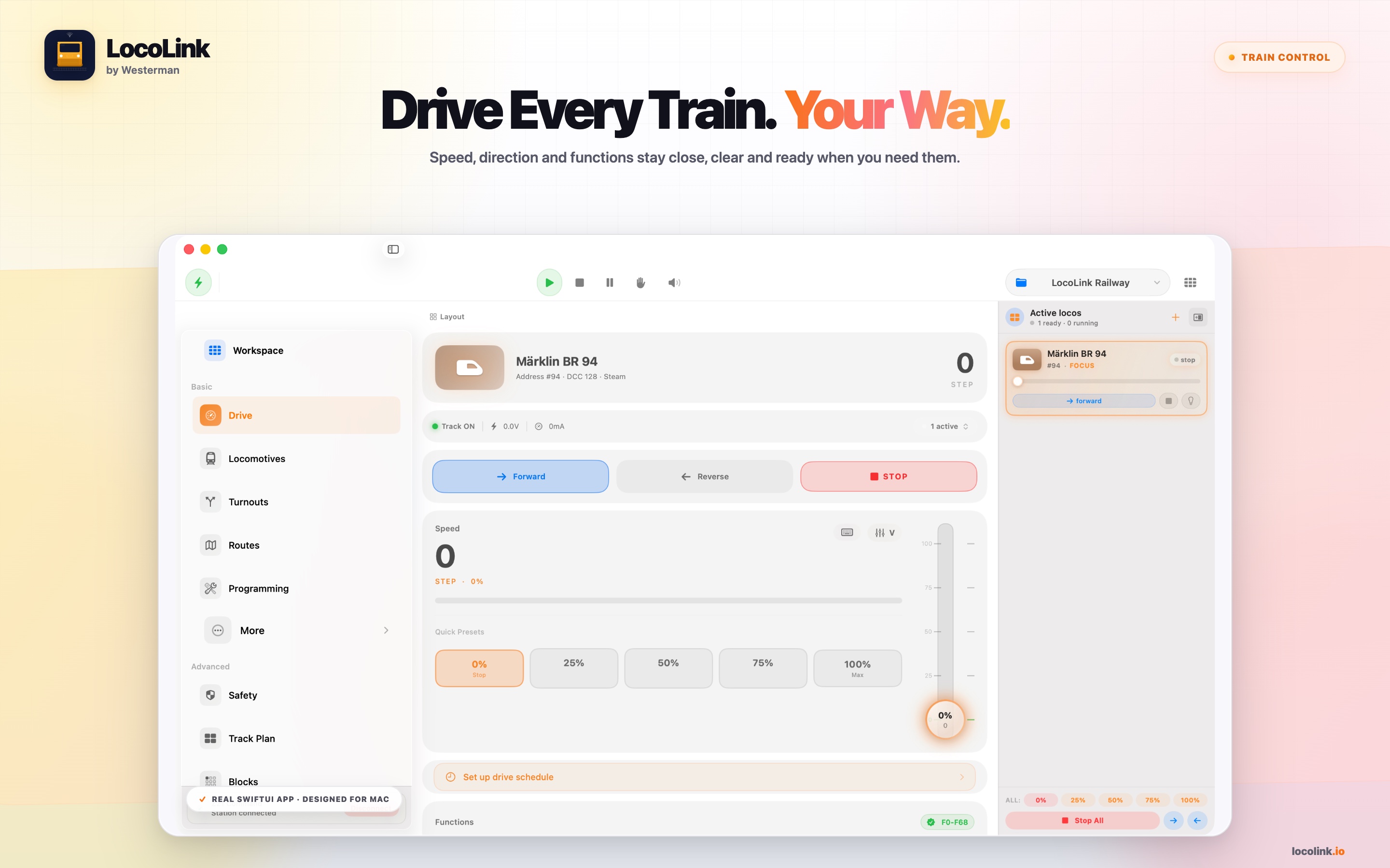 LocoLink-interface voor locomotiefbediening