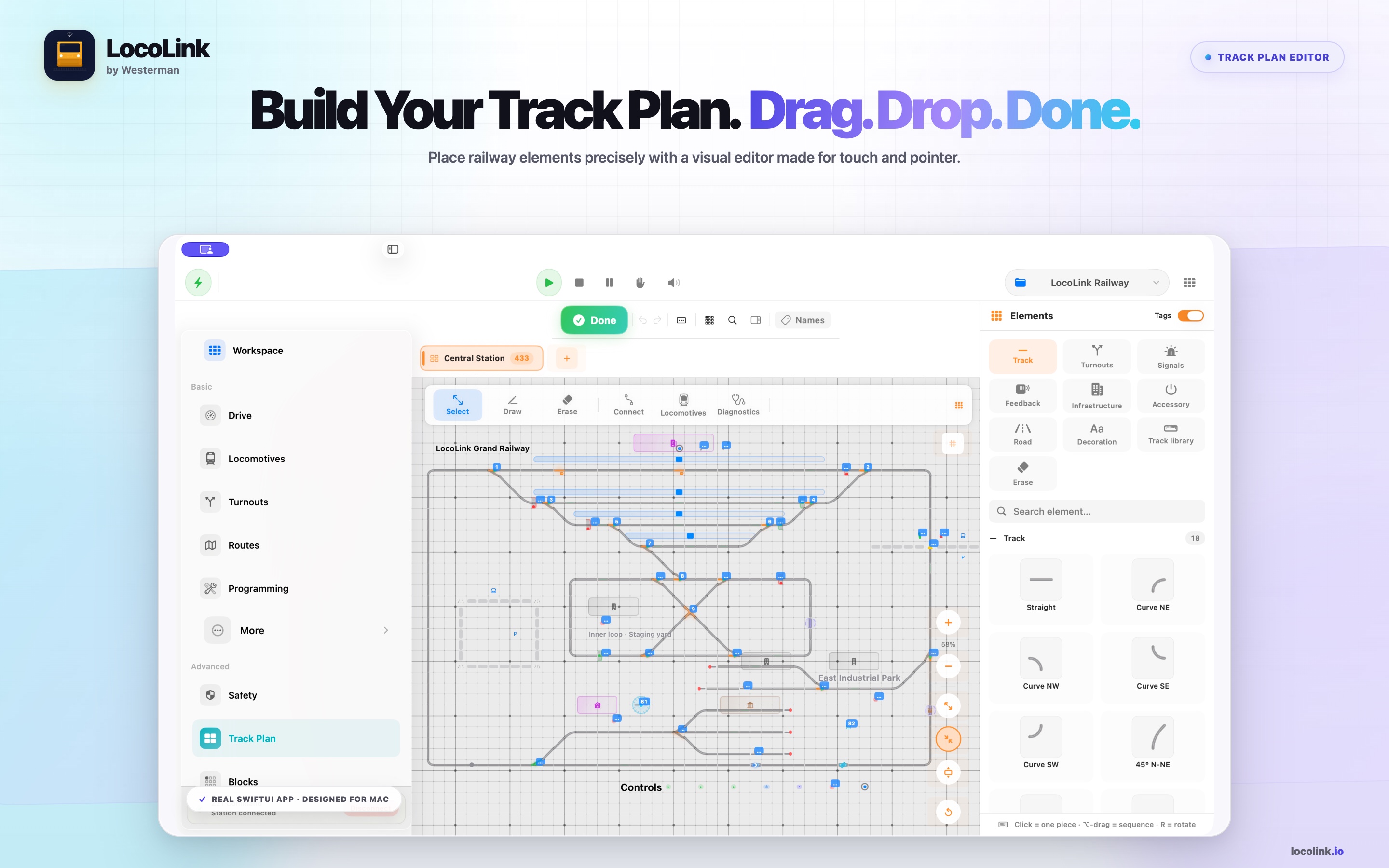 Latest LocoLink track plan editor